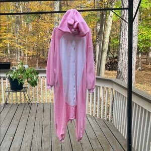 Pink Hooded Animal Onesie Pajama
